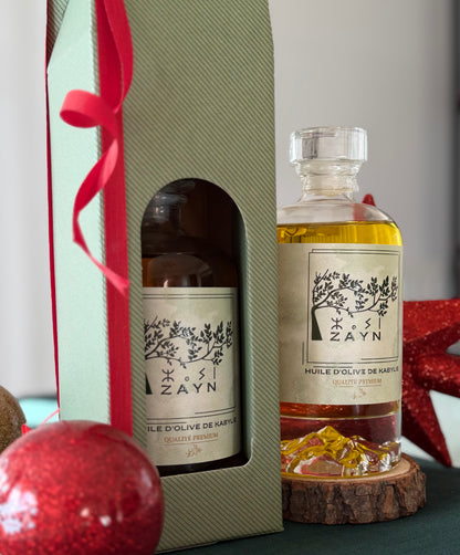 HUILE D’OLIVE DE KABYLIE - PACKAGING SPÉCIAL FÊTES DE FIN D’ANNÉE + ÉCHANTILLON OFEERT🎁