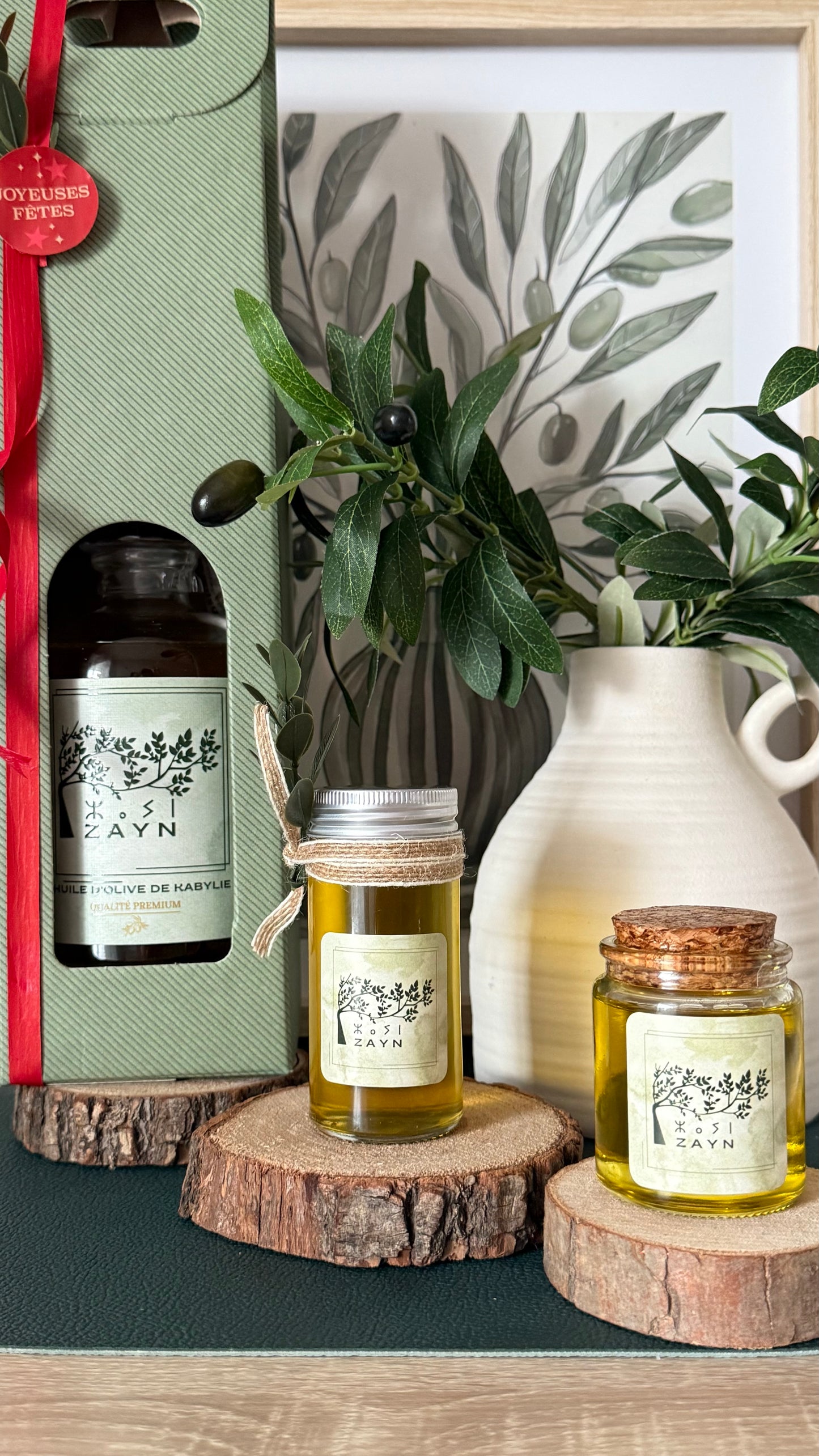 HUILE D’OLIVE DE KABYLIE - PACKAGING SPÉCIAL FÊTES DE FIN D’ANNÉE + ÉCHANTILLON OFEERT🎁